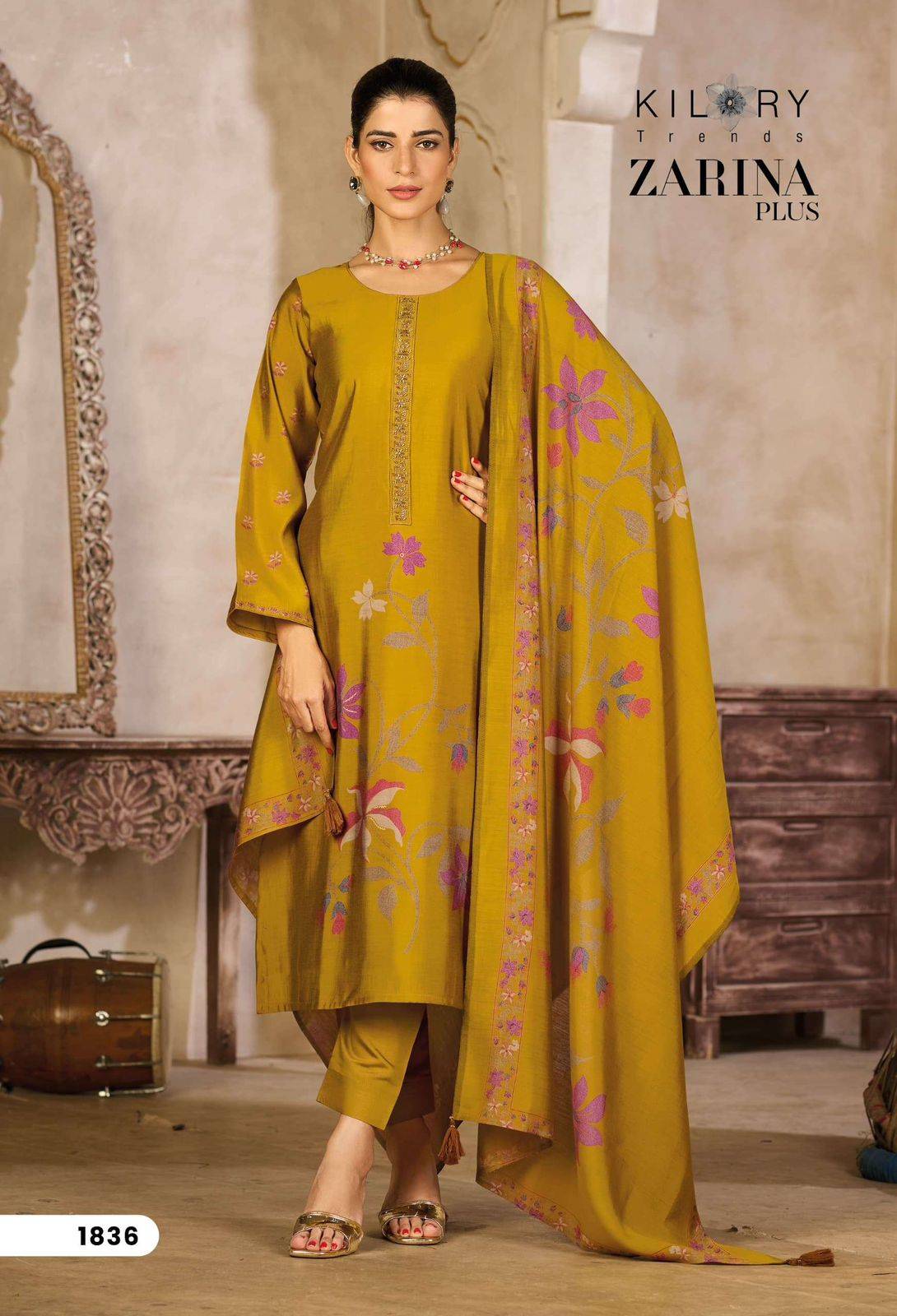 ZARINA PLUS By KILORY  TREND 1831 to 1836 Series Beautiful Pakistani Suits Colorful Stylish Fancy PURE MUSLIN SILK Dresses At Wholesale Price